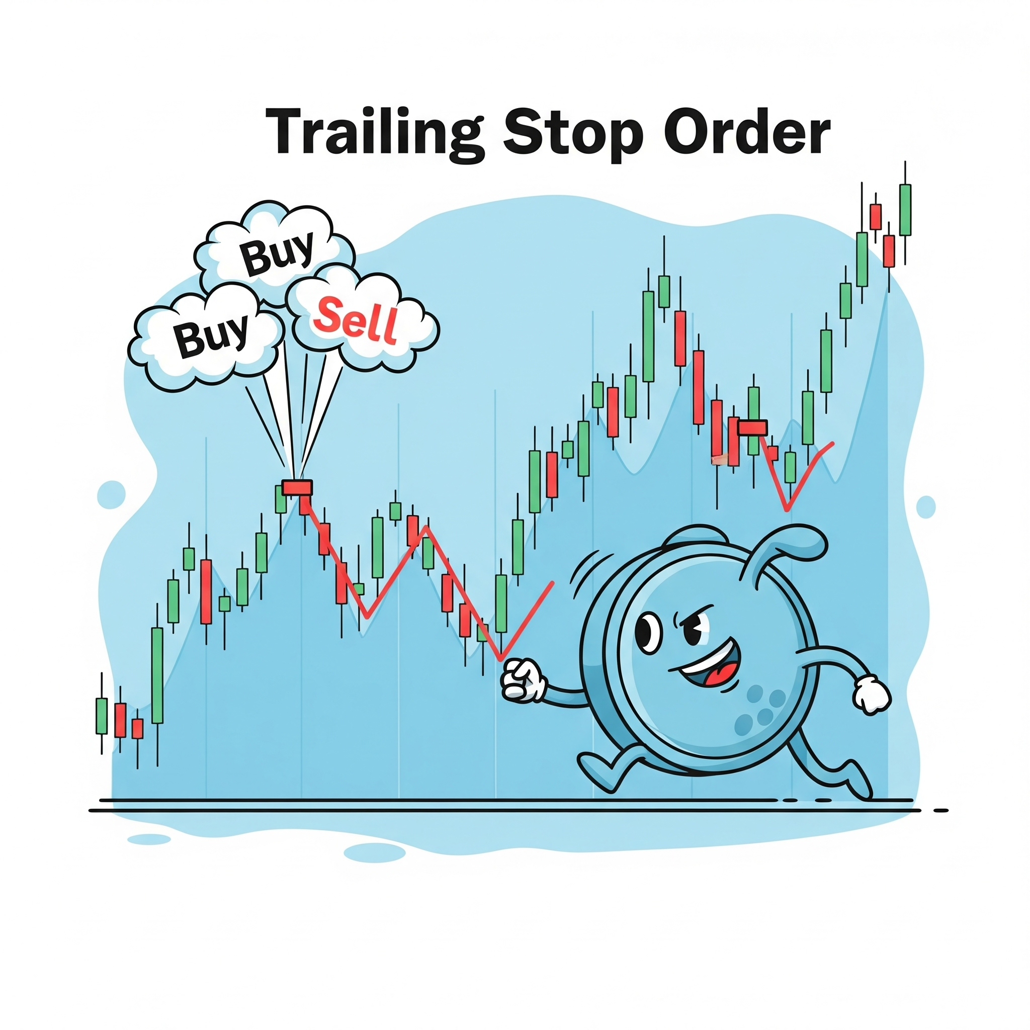 Trailing stop visual explanation