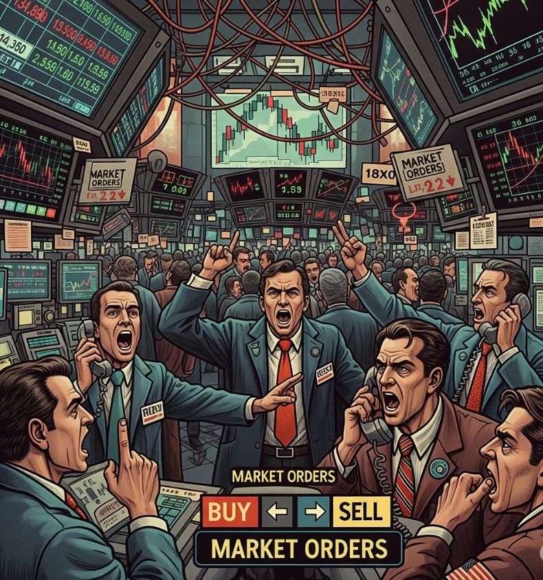 Market order displayed on trading platform