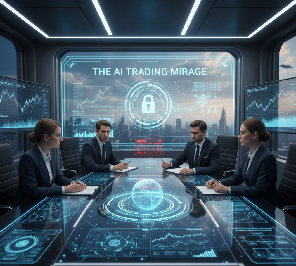 Deceptive AI trading dashboard and artificial intelligence fraud