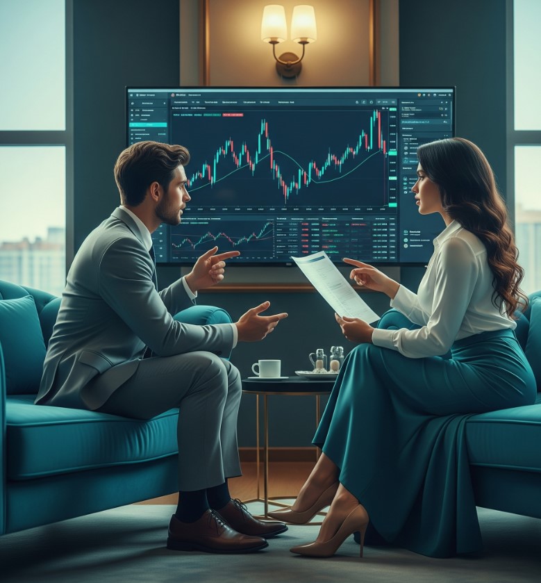 Trader under high emotional stress during market volatility